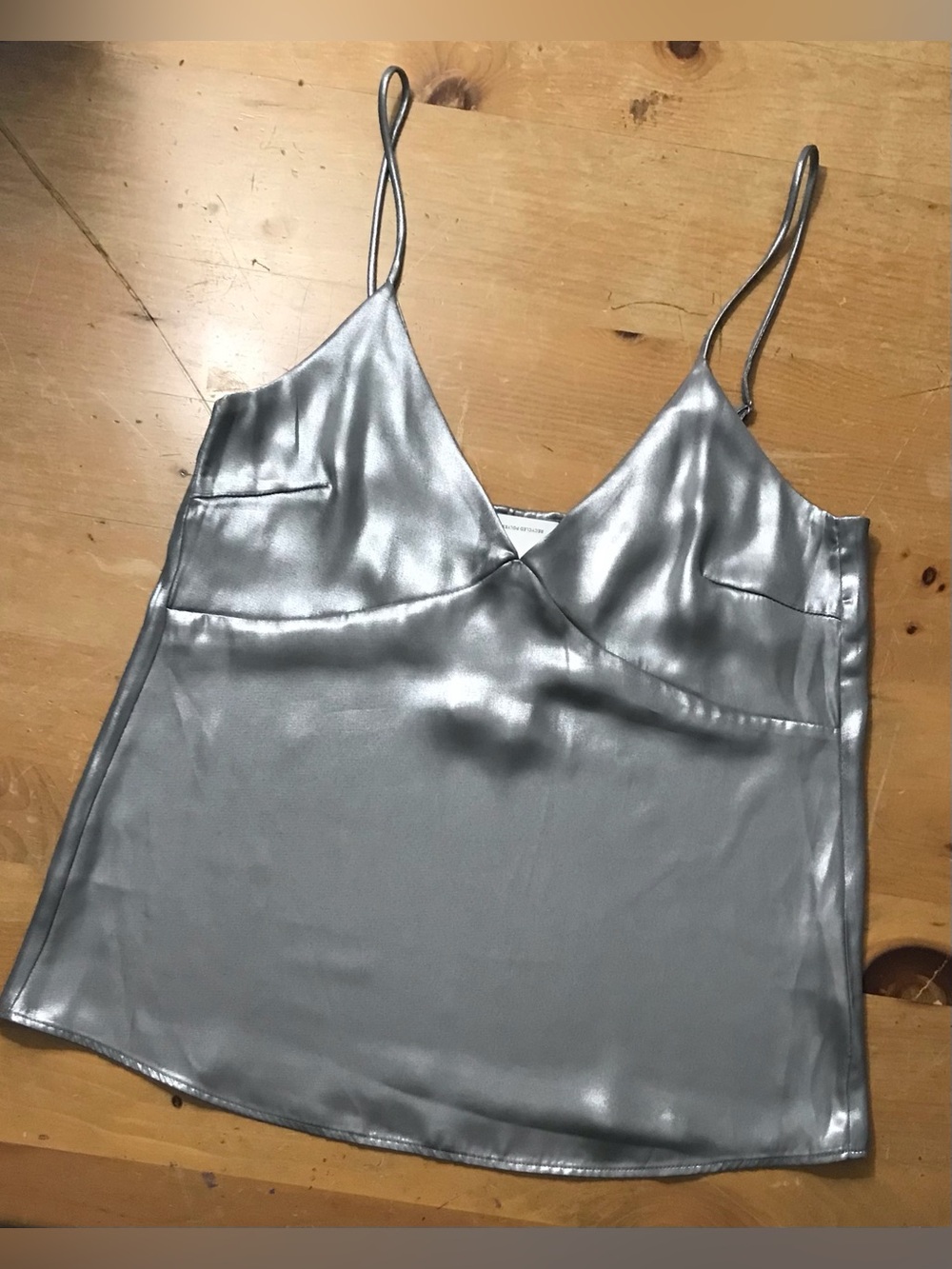 PART TWO Silver Metallic Cami Blouse 6 NWT - Picture 5 of 9